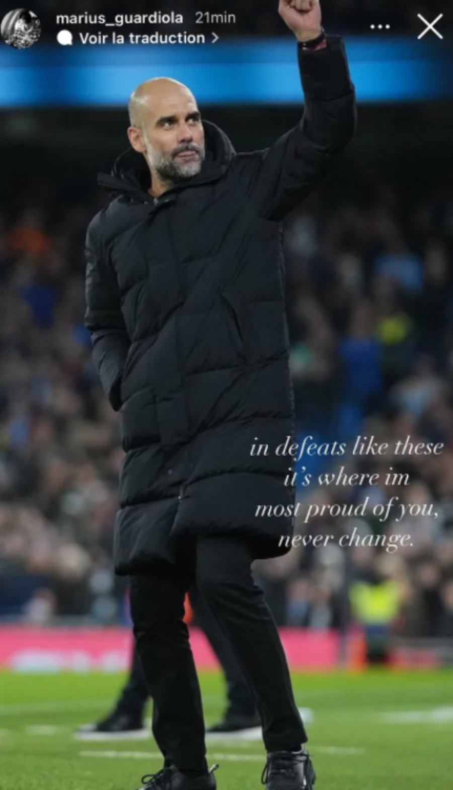 Mesajul fiului lui Pep Guardiola după eliminarea lui Manchester City din Champions League: „Să nu te schimbi niciodată”