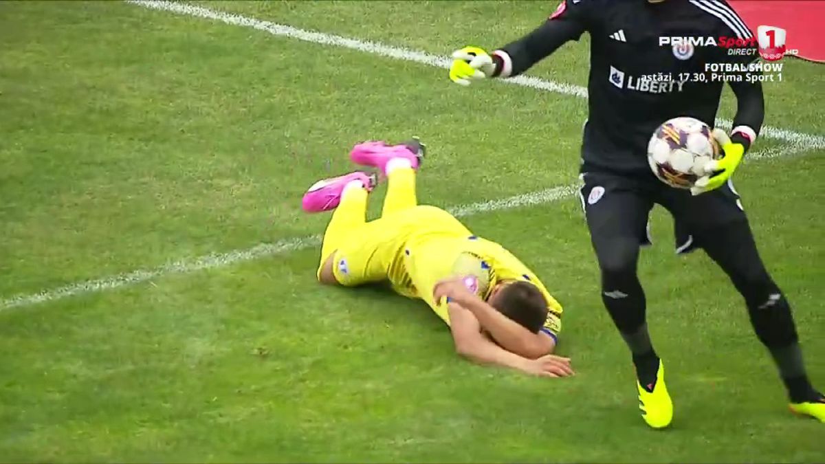 Cadou de Paști! Penalty comic obținut de Petrolul în meciul cu Oțelul » Două greșeli mari în apărarea lui Dorinel Munteanu