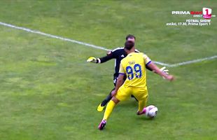 Cadou de Paști! Penalty comic obținut de Petrolul în meciul cu Oțelul » Două greșeli mari în apărarea lui Dorinel Munteanu