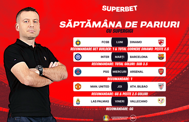 Săptămâna de pariuri cu SuperGigi: competițiile se apropie de finiș