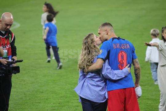 Antonia Salanta și Daniel Bîrligea, după FCSB - Dinamo 3-1, de pe Arena Națională. Foto: Ionuț Iordache (GSP.RO)
