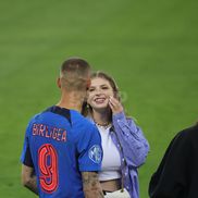 Antonia Salanta și Daniel Bîrligea, după FCSB - Dinamo 3-1, de pe Arena Națională. Foto: Ionuț Iordache (GSP.RO)