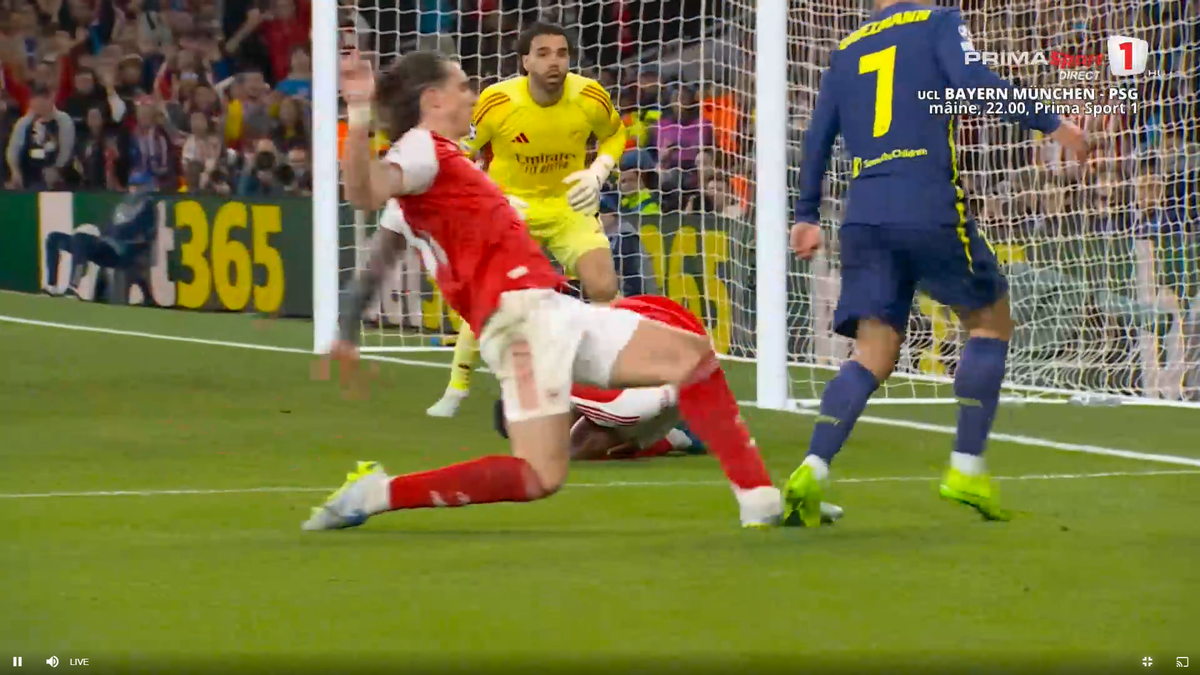 Spaniolii au răbufnit după cea mai controversată fază din semifinala Arsenal - Atletico Madrid: „Faultul este evident”