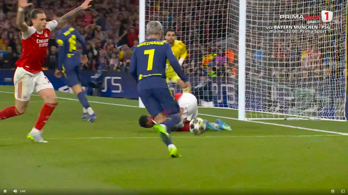 Spaniolii au răbufnit după cea mai controversată fază din semifinala Arsenal - Atletico Madrid: „Faultul este evident”