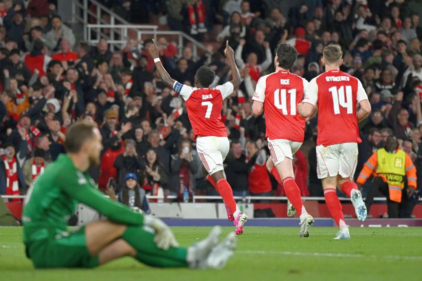 Bukayo Saka a deschis scorul în Arsenal - Atletico și a intrat în istorie // FOTO: Getty Images