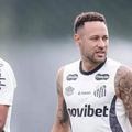 Robinho jr și Neymar, în timpul unui antrenament