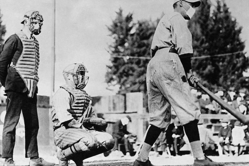 Meci de baseball în perioada pandemiei de gripă spaniolă // Foto: sfchronicle.com