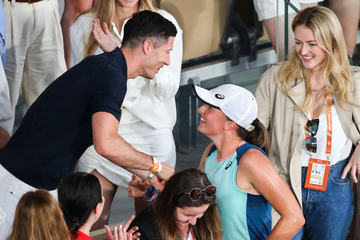 Lewandowski a fost în tribune la finala Roland Garros » Iga Swiatek, șocată când l-a văzut