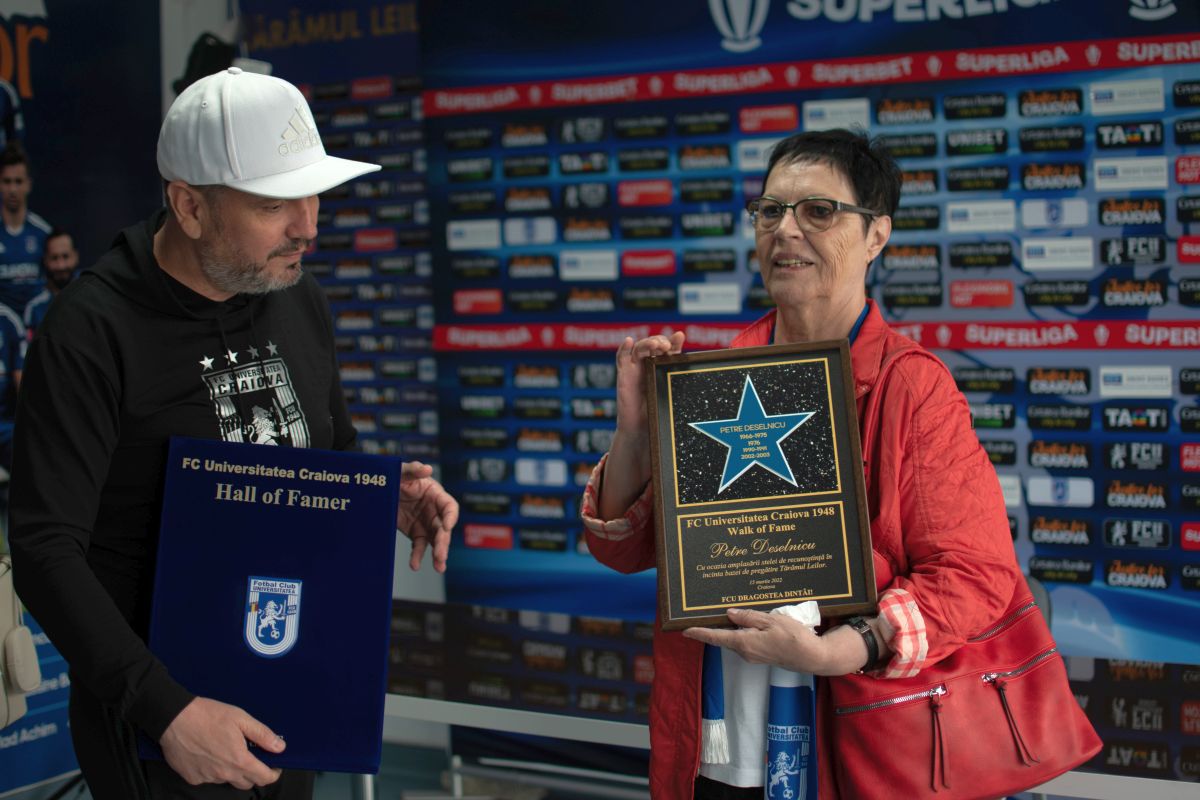 FOTO Momente emoționante cu văduva lui Petre Deselnicu, legendarul fotbalist al Craiovei » „Puiul meu, iubirea mea!”