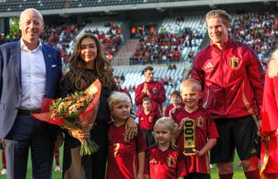 Moment special înainte de Belgia - Muntenegru » Kevin De Bruyne, premiat sub privirile soției Michele