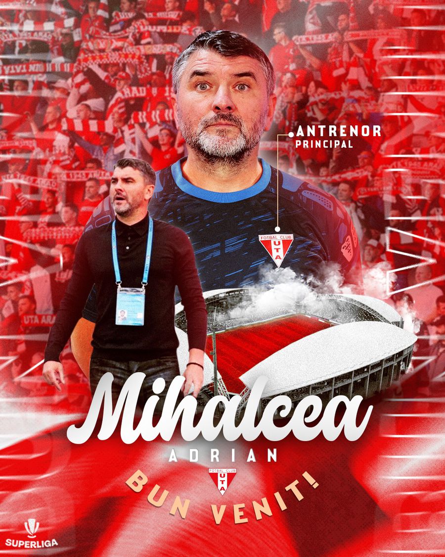 Adrian Mihalcea, prezentat oficial la UTA Arad / Foto: Facaebook Adrian Mihalcea a semnat și a fost anunțat oficial: „Noul nostru antrenor principal”