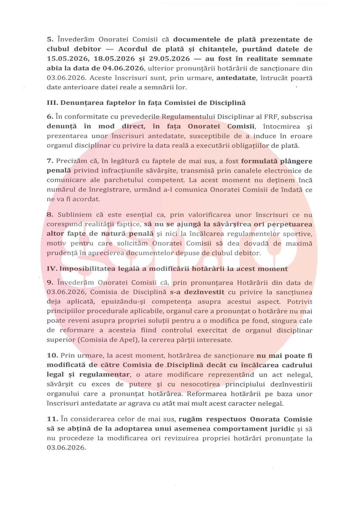 Acuzații de fals în acte la nou-promovată » Documente antedatate și o decizie de depunctare ascunsă de FRF!