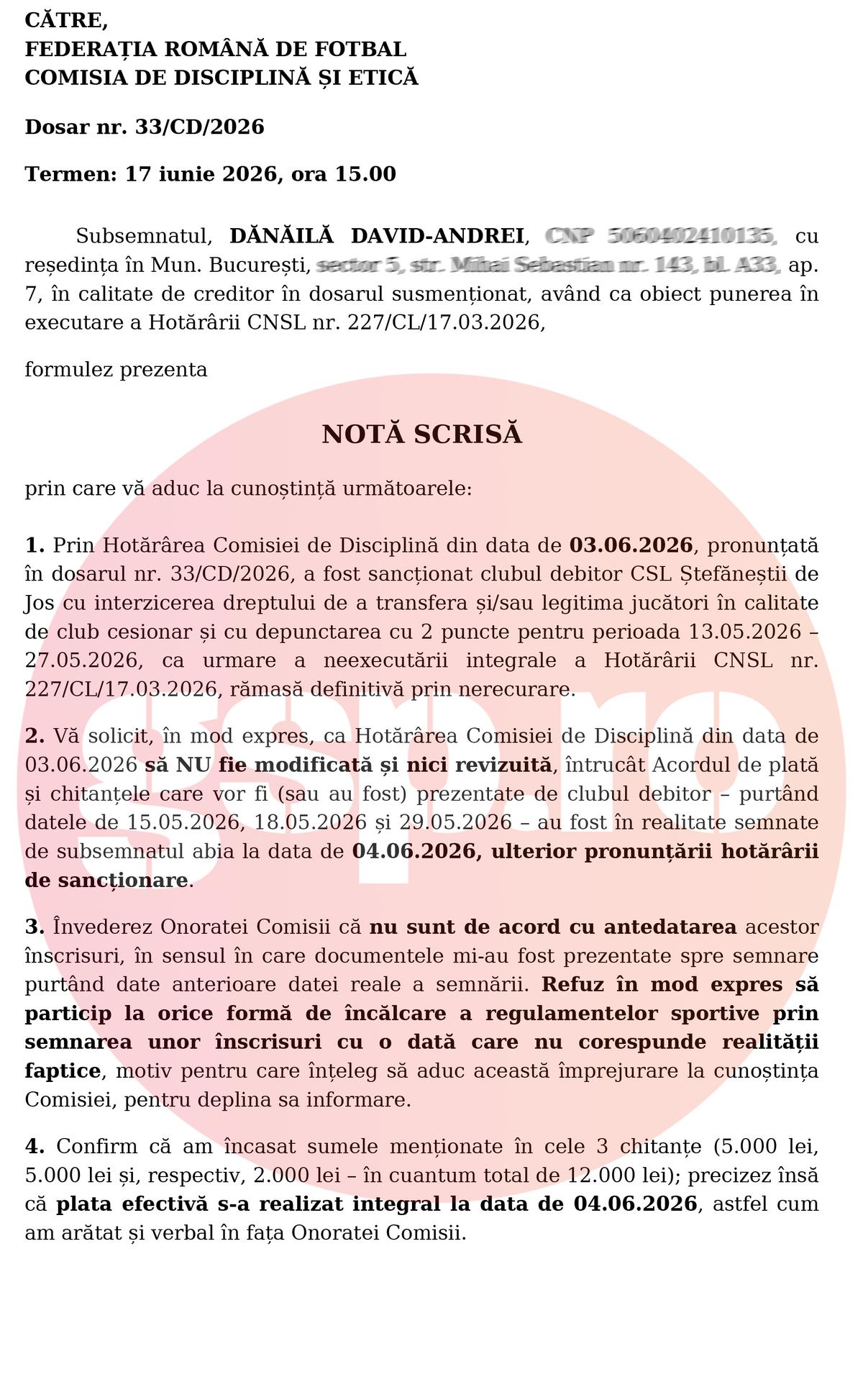 Acuzații de fals în acte la nou-promovată » Documente antedatate și o decizie de depunctare ascunsă de FRF!