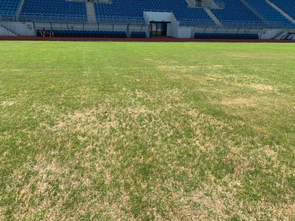 Cum arată gazonul arenei din Târgu-Jiu cu 11 zile înainte de FCU Craiova - FCSB