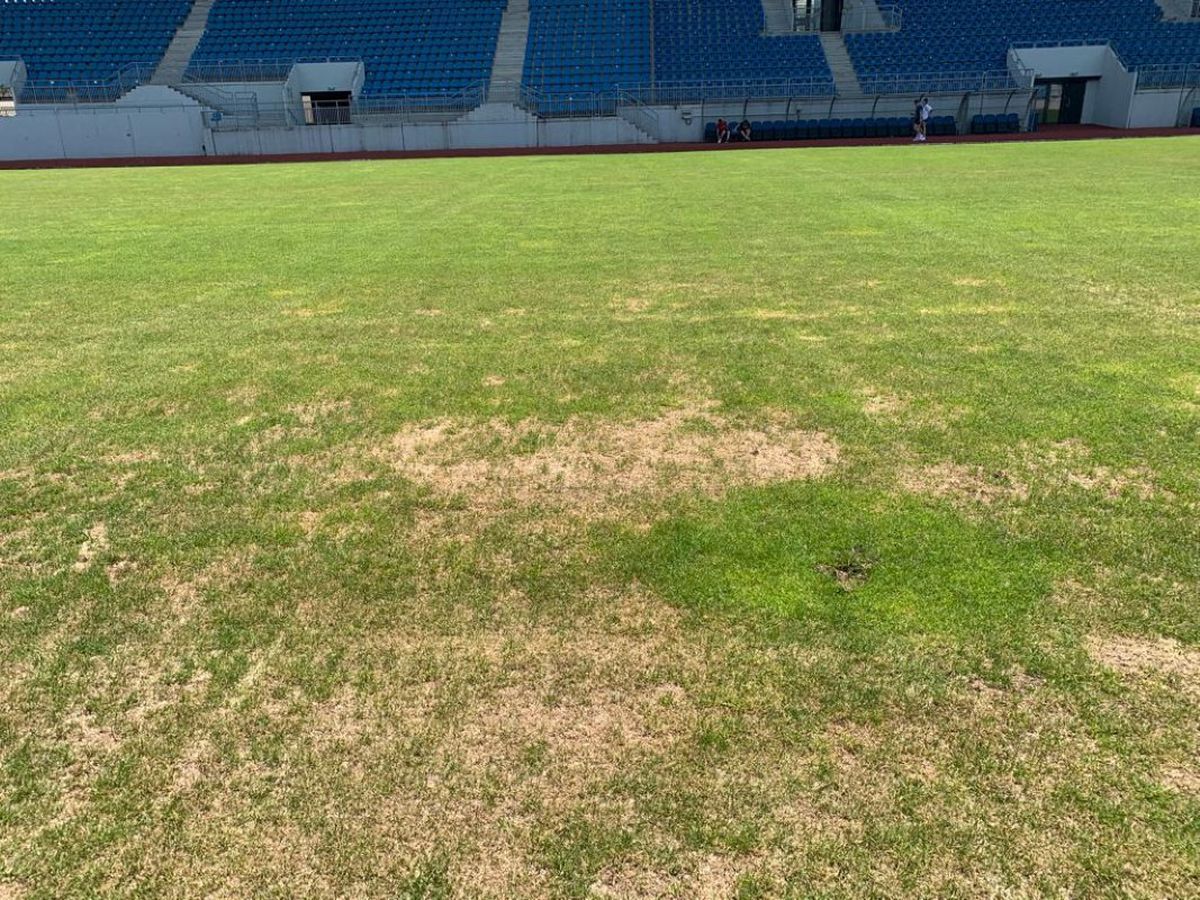 Cum arată gazonul arenei din Târgu-Jiu cu 11 zile înainte de FCU Craiova - FCSB