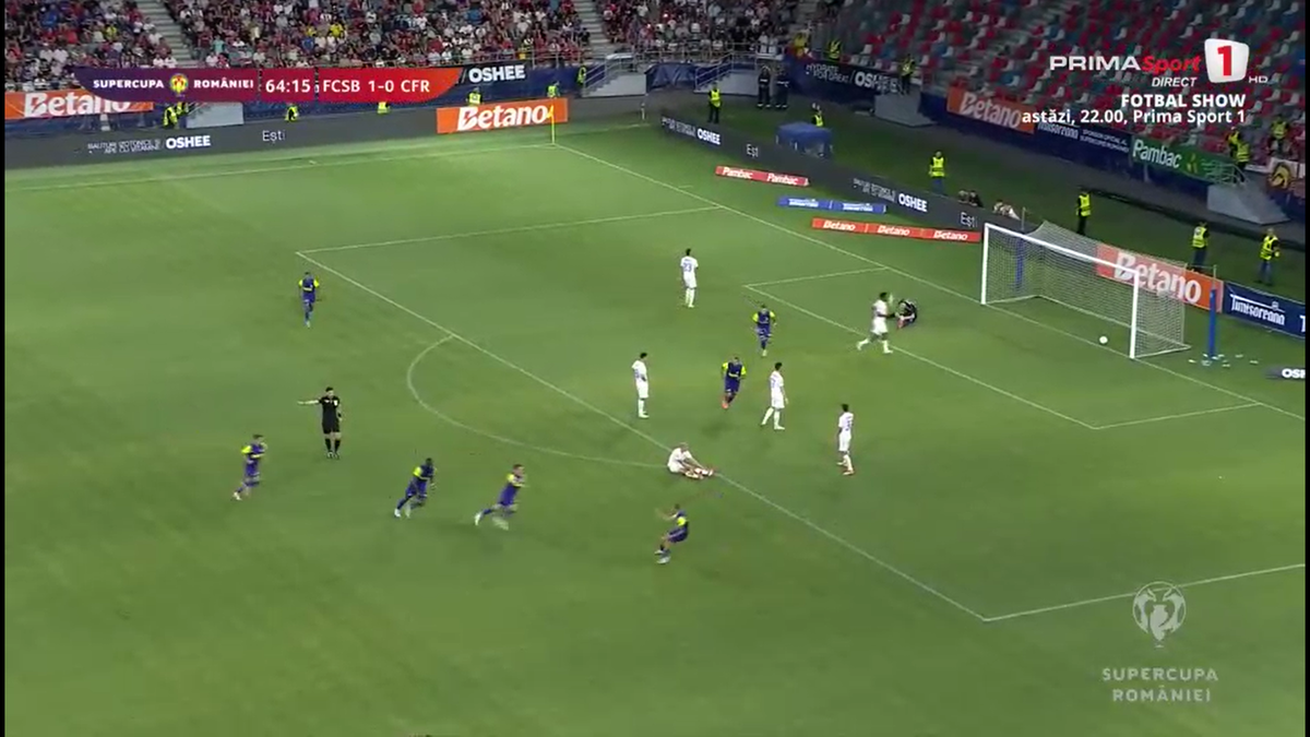 Fază controversată în FCSB - CFR Cluj, la golul clujenilor