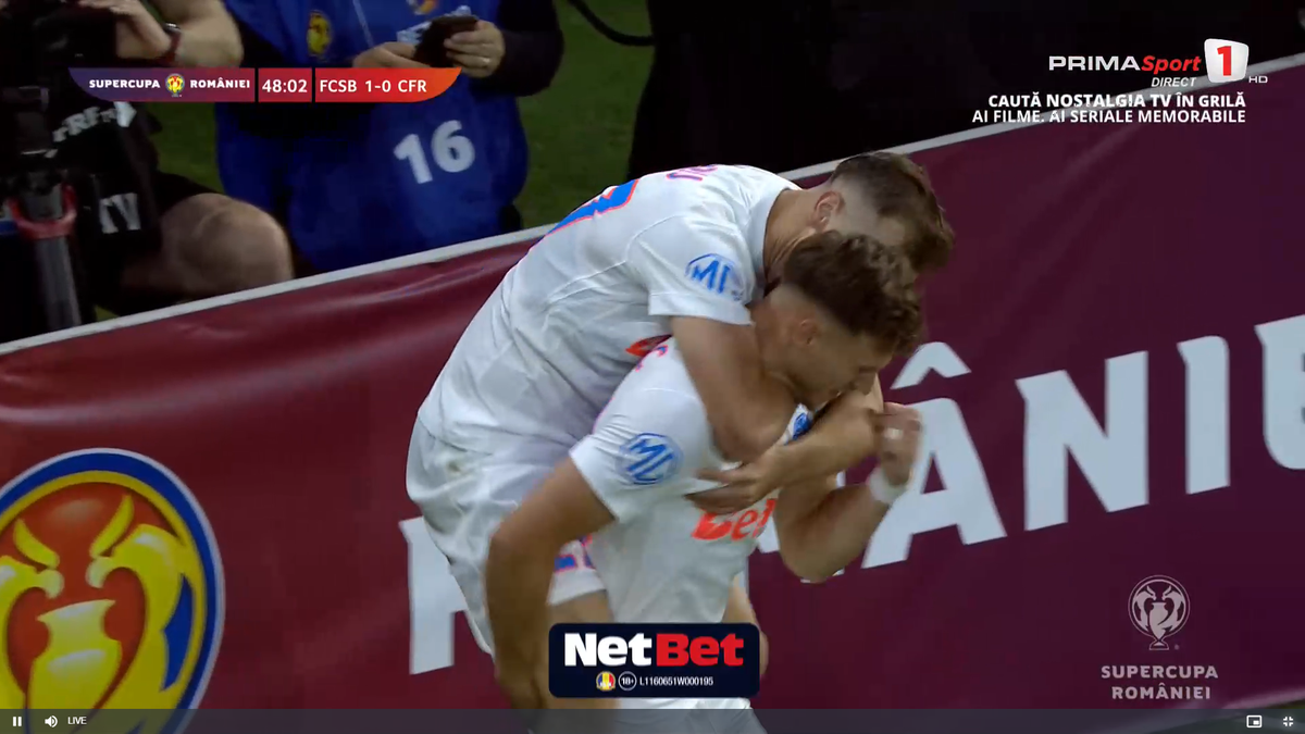 Politic a marcat un eurogol la debutul pentru FCSB, dar CFR Cluj a cerut ofsaid! Fază controversată în Supercupă