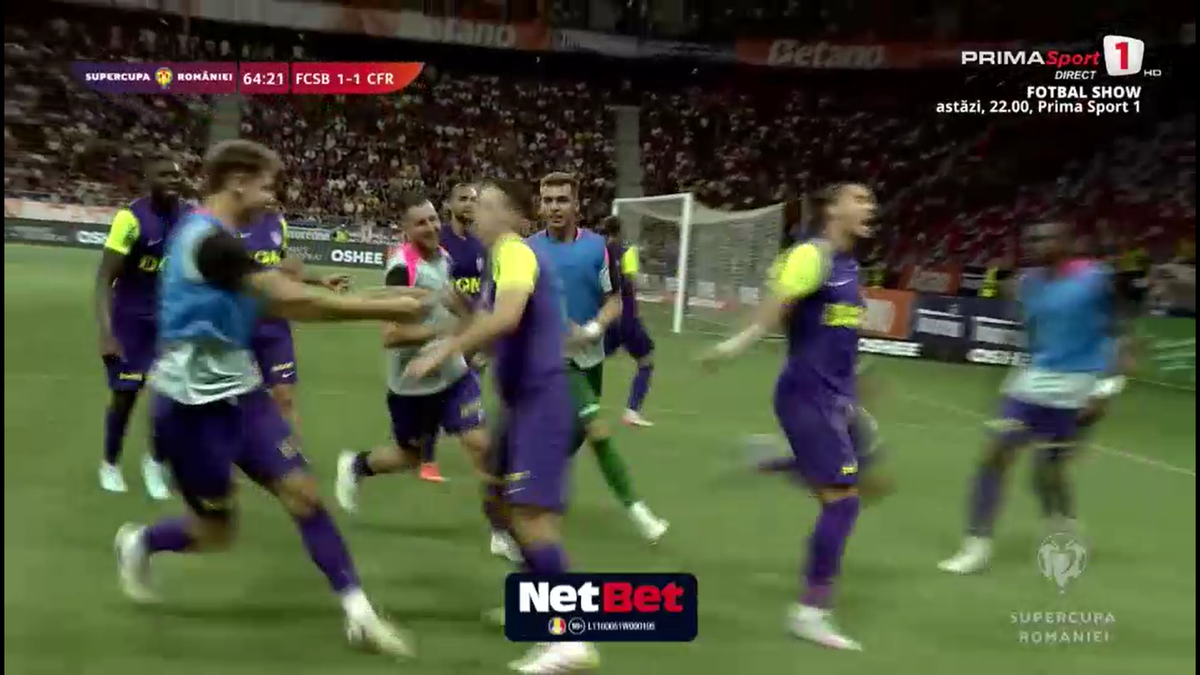 Fază controversată în FCSB - CFR Cluj, la golul clujenilor