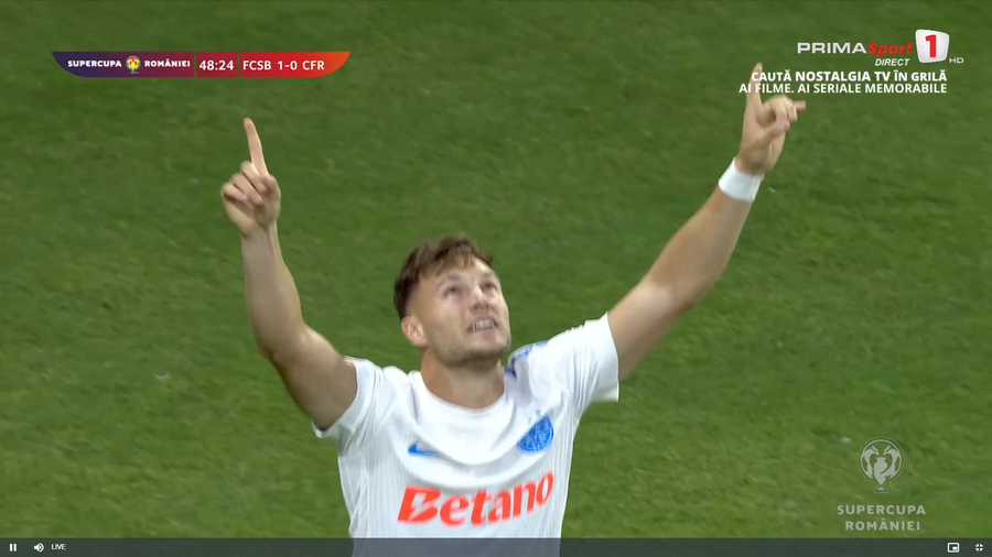 Dennis Politic a marcat primul gol pentru FCSB (12) Politic a marcat un eurogol la debutul pentru FCSB, dar CFR Cluj a cerut ofsaid! Fază controversată în Supercupă