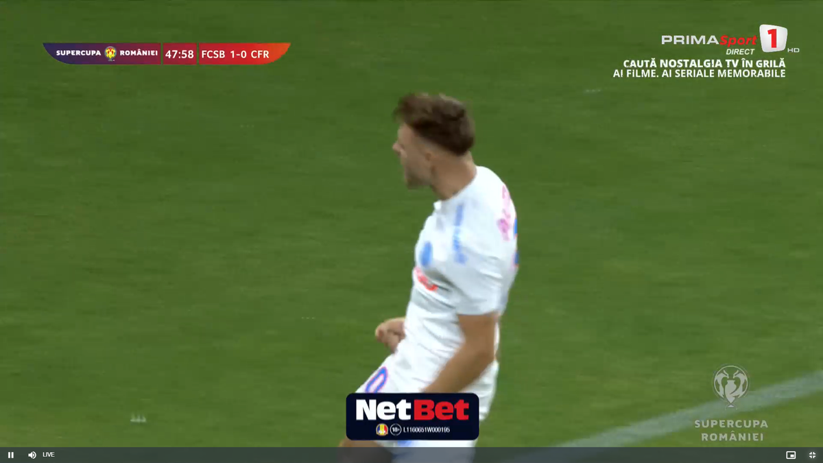 Politic a marcat un eurogol la debutul pentru FCSB, dar CFR Cluj a cerut ofsaid! Fază controversată în Supercupă