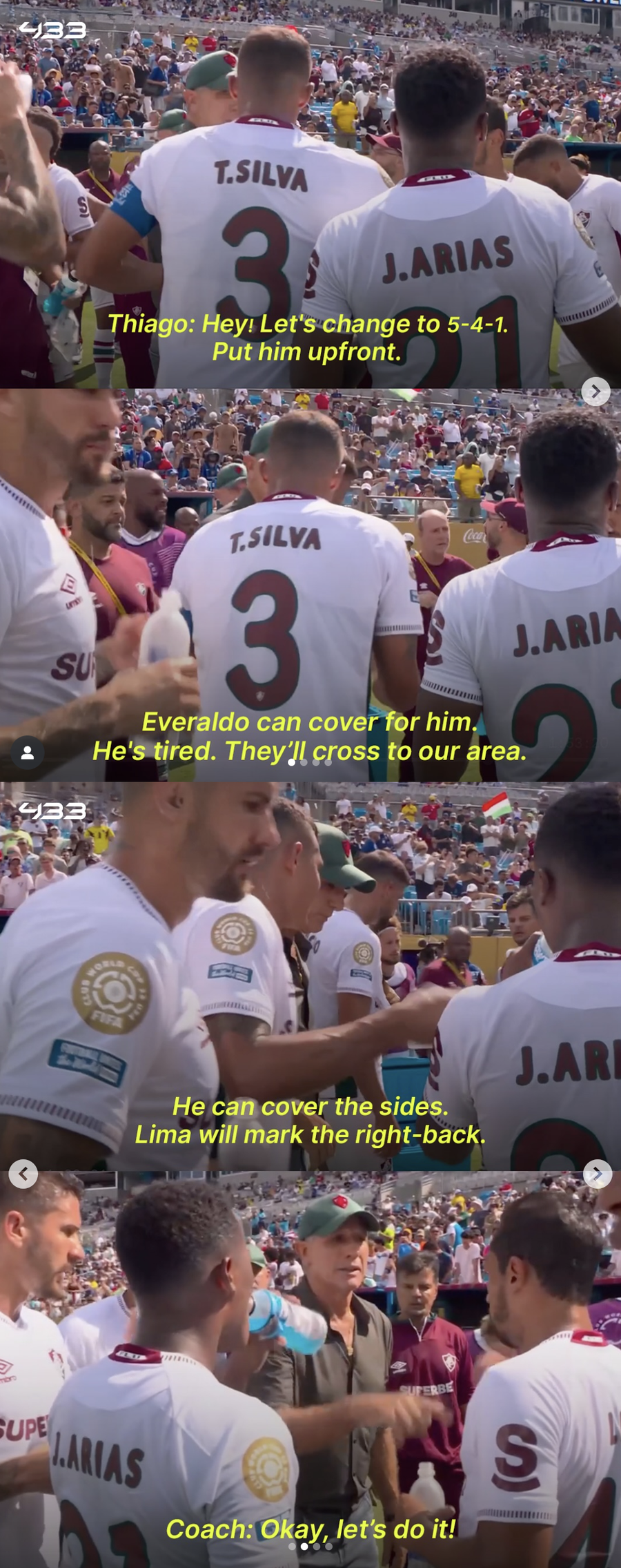 „Va fi un antrenor grozav!” » Thiago Silva a schimbat tactica echipei sale într-o pauză de hidratare și Fluminense a obținut calificarea în semifinale la Mondialul Cluburilor