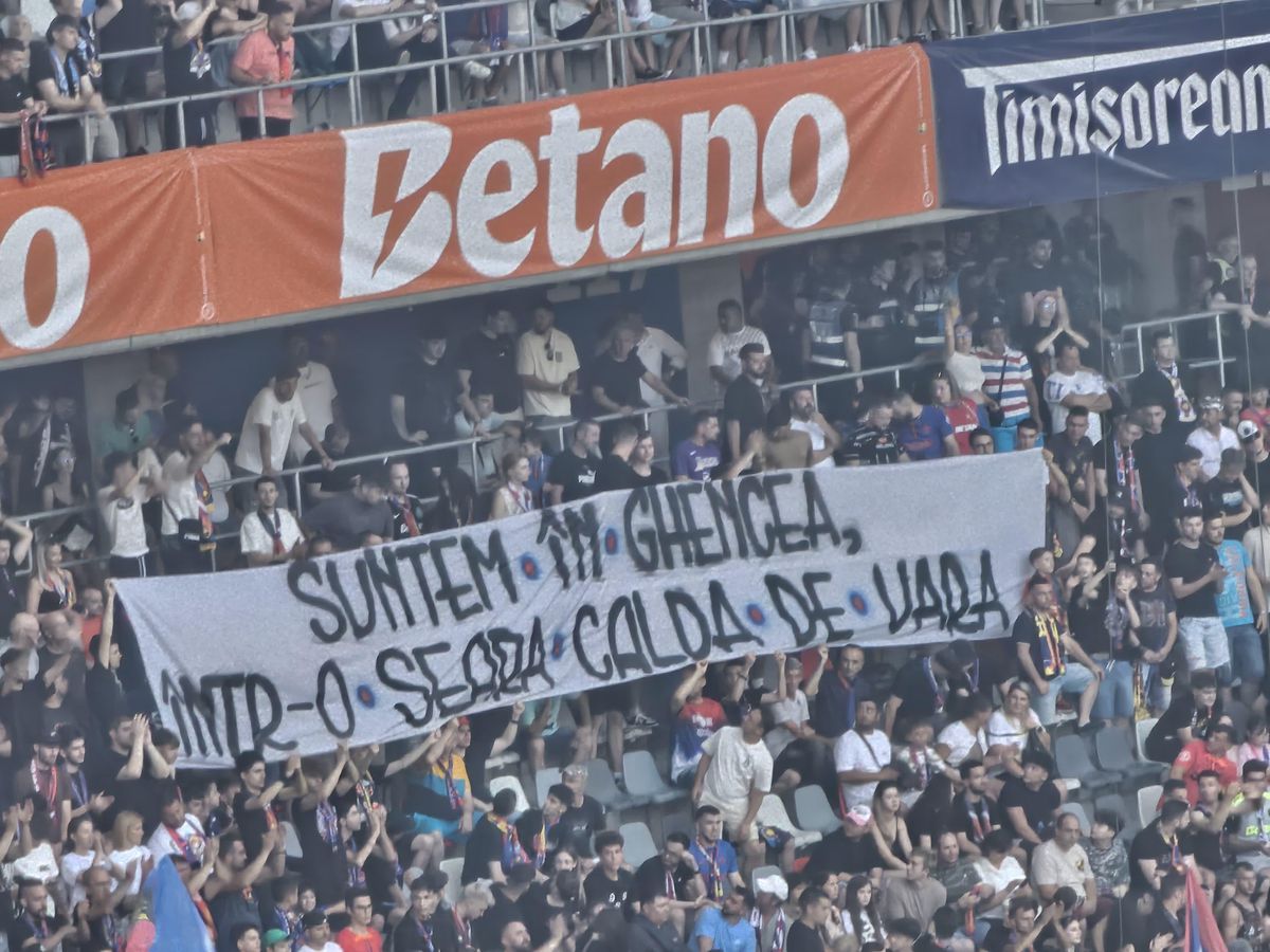Mesajul afișat de peluza FCSB-ului la meciul cu CFR Cluj din Supercupa României