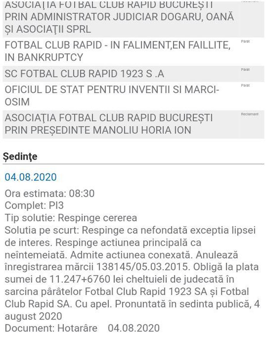 UPDATE „Cutremur” pentru Rapid! Tribunalul București le-a INTERZIS să mai folosească sigla! + Clubul îi acuză pe judecători: „Protecția drepturilor este încălcată de cei chemați să aplice legea”