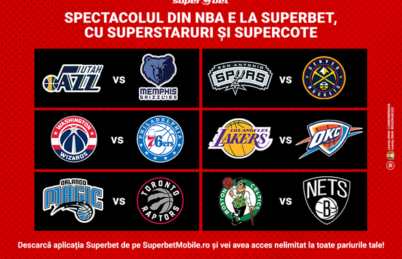 Spectacolul din NBA continuă, cu SuperStaruri și SuperCote. Cea mai bună ofertă pe baschetul american e la Superbet