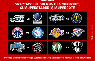 Spectacolul din NBA continuă, cu SuperStaruri și SuperCote. Cea mai bună ofertă pe baschetul american e la Superbet