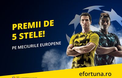 Pariuri fără risc și fără număr pe meciurile din UCL și UEL. Sute de lei, numai să-i vrei și să-i iei.