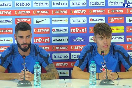 Radu Boboc (stânga) și Eduard Rdaslavescu (dreapta)/ foto: captură FCSB TV