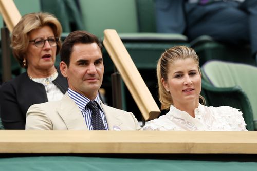 Roger Federer alături de soția și mama sa la Wimbledon FOTO Guliver/GettyImages