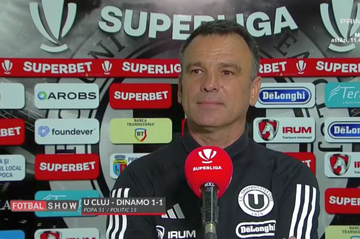 Concluziile lui Toni Petrea, după U Cluj - Dinamo: „Am pierdut două puncte printre degete”