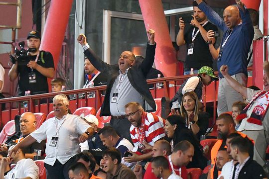 Laszlo Dioszegi (în centru) s-a bucurat animat în timpul meciului CSKA Sofia - Sepsi, ceea ce i-a iritat pe bulgari // foto: GSP