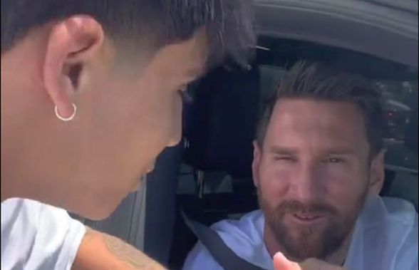 Lionel Messi, gest viral pe internet » A oprit mașina la semafor și a sărutat un fan pe obraz
