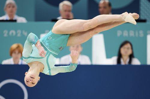 Ana Bărbosu, în finala olimpică la sol Paris 2024/ Foto: Raed Krishan (Paris)