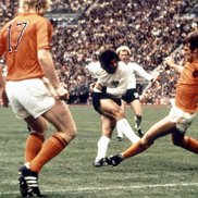Gerd Müller, în timpul meciului cu Olanda (finala Campionatului Mondial din 1974)