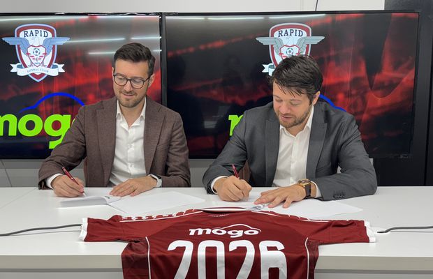 Mogo România continuă parteneriatul cu FC Rapid și face un pas în față: sponsor oficial pe tricourile echipei giuleștene