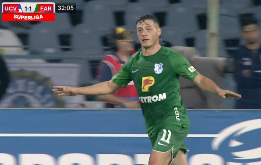 CSU Craiova - Farul | Gabi Torje a reușit o „dublă” de senzație în prima repriză a meciului de la Severin. VIDEO cu a doua execuție a fostului jucător de la Dinamo, mai jos.