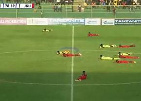 Jucătorii, arbitrul și cameramanii s-au aruncat la pământ pentru a evita pericolul!