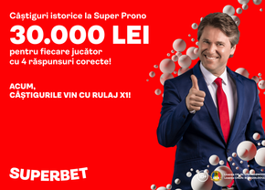 SuperCâștig la SuperProno: câte 30.000 de lei pentru doi jucători SuperNorocoși.