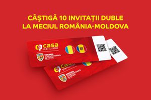 Participă la concurs și poți câștiga una dintre cele 10 invitații duble la meciul România - Moldova!