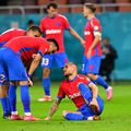 Daniel Bîrligea, Adrian Șut, Juri Cisotti în FCSB - Craiova, imagini din timpul partidei jucate pe 5 octombrie 2025 // foto: Ionuț Iordache