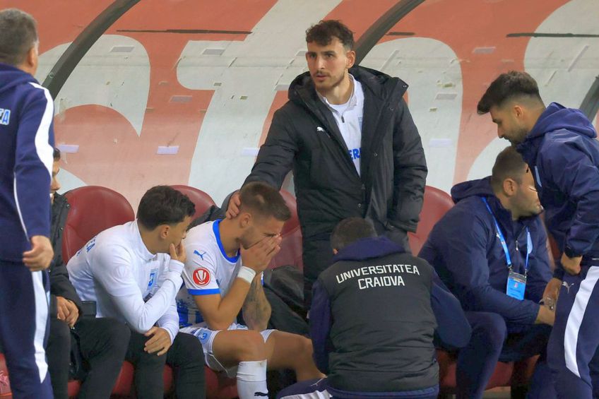 Mihnea Rădulescu s-a accidentat în FCSB - Universitatea Craiova. FOTO. Ionuț Iordache (GSP.ro)