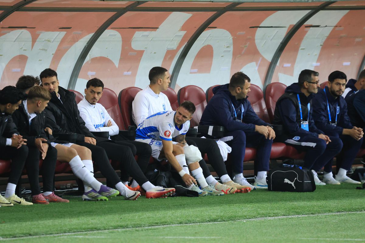 Mihnea Rădulescu s-a accidentat în FCSB - Universitatea Craiova. FOTO. Ionuț Iordache