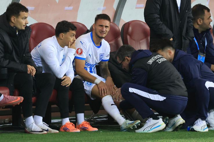 Mihnea Rădulescu s-a accidentat în FCSB - Universitatea Craiova. FOTO. Ionuț Iordache (GSP.ro)