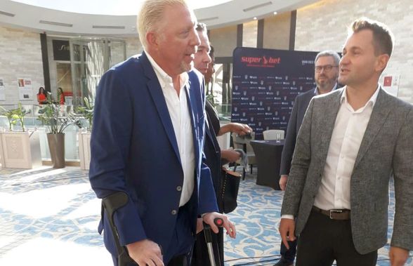VIDEO Boris Becker, în cârje la supervenimentul de șah de la București » Imagini cu fostul mare jucător de tenis