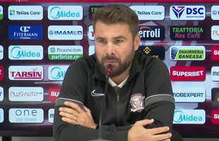 Adrian Mutu, răbufnire în timpul conferinței: „Vreți să mă întrebați și pe mine ceva de Rapid? Mă întrebați doar de FCSB!”