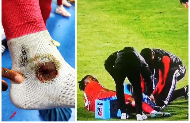 Au cerut „roșu” pentru omul lui Hagi! Imediat după meci, și-a pozat piciorul în vestiar