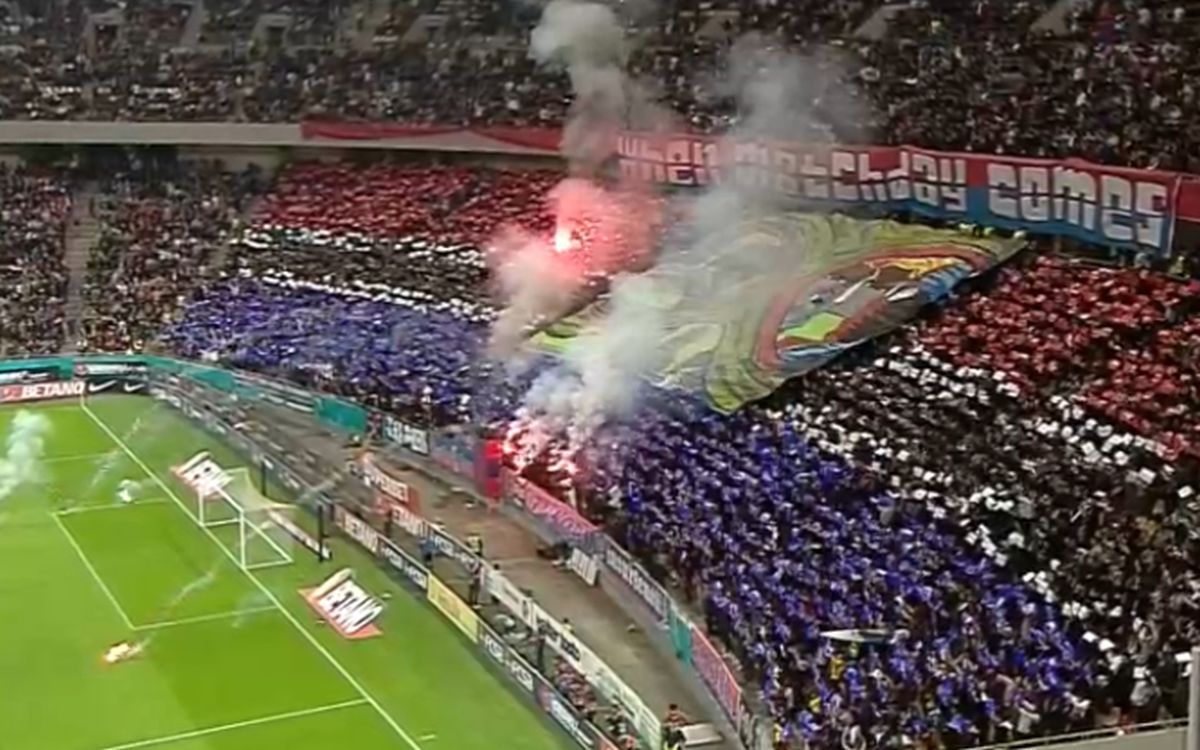 Scenografia ultrașilor FCSB la derby-ul cu Rapid: „When matchday comes”